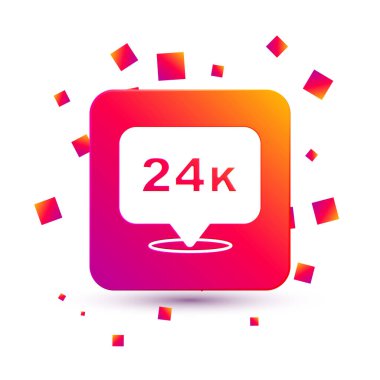 Beyaz altın renkli simge beyaz arkaplanda izole edilmiş. Bankacılık işi konsepti. Kare renk düğmesi. Vektör