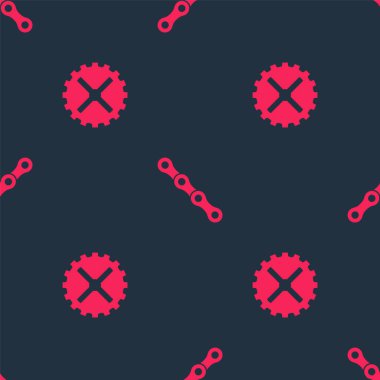 Bisikletli sproket kolu ve zinciri pürüzsüz desene ayarlayın. Vektör