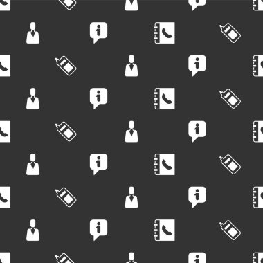 Telefon rehberini, cep telefonunu, çalışanı ve kusursuz şablona ilişkin bilgileri ayarla. Vektör