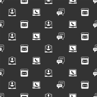 Konuşma baloncuğu sohbetini, e-posta ve e-postayı, 24 saat telefon desteğini ve pürüzsüz şablonu ayarla. Vektör