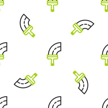 Pencere simgesi için kauçuk temizleme hizmeti beyaz arkaplanda izole edilmiş pürüzsüz desen. Silecek, kazıyıcı, silecek. Vektör.