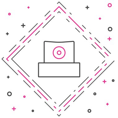 Çizgi spreyi beyaz arkaplanda izole edilmiş başlık simgesini tıkayabilir. Renkli taslak konsepti. Vektör