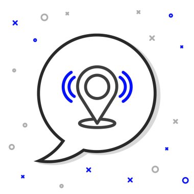 Çizgi Haritası simgesi beyaz arkaplanda izole edildi. Navigasyon, işaret, konum, harita, GPS, yön, arama konsepti. Renkli taslak konsepti. Vektör