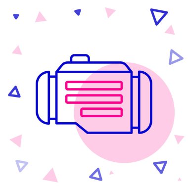 Beyaz arkaplanda satır kontrol motoru simgesi izole edildi. Renkli taslak konsepti. Vektör