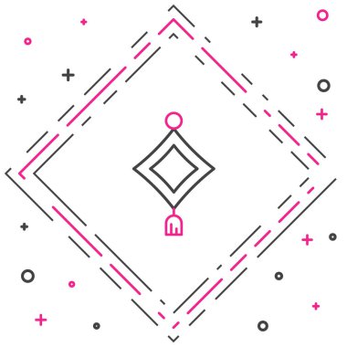 Beyaz arkaplanda Çin kağıdı fener ikonu izole edildi. Renkli taslak konsepti. Vektör