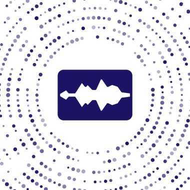 Mavi Müzik Dalga Dengeleyici simgesi beyaz arkaplanda izole edildi. Ses dalgası. Ses dijital dengeleyici teknolojisi, konsol paneli, nabız müzikali. Soyut çember rastgele noktalar. Vektör.