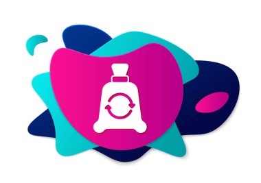 Color Garbage bag with recycle symbol icon isolated on white background. Trash can icon. Recycle basket sign. Abstract banner with liquid shapes. Vector