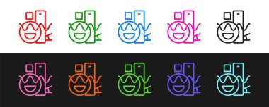 Siyah ve beyaz arkaplanda izole edilmiş temel geometrik şekiller simgesi ayarla. Vektör