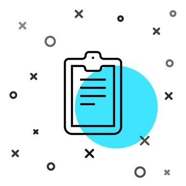 Siyah çizgi Psikolojik test ikonu beyaz arka planda izole edildi. Rastgele dinamik şekiller. Vektör