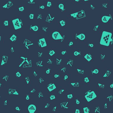 Altın külçelerini sertifikalı, madenci ve kusursuz desenli ayarla. Vektör