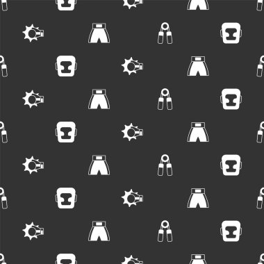 Spor açıcı, boks kaskı, boks eldiveni ve düzgün bir şablon ayarlayın. Vektör