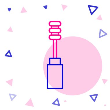 Beyaz arkaplanda çizgi Mascara fırça simgesi izole edildi. Renkli taslak konsepti. Vektör.