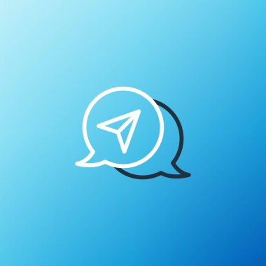 Line Infographic of city map navigation icon isolated on blue background. Interface concept design. Geolocation concept. Colorful outline concept. Vector