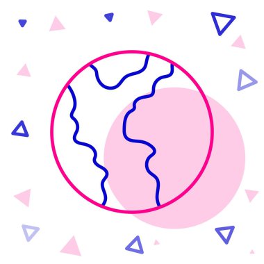 Küresel Küresel Ekonomik Kriz Simgesi beyaz arka planda izole edildi. Dünya finans krizi. Renkli taslak konsepti. Vektör