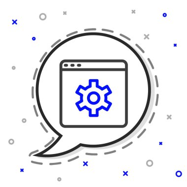 Satır Tarayıcı ayarı simgesi beyaz arkaplanda izole edildi. Ayarlama, servis, bakım, onarım, onarım. Renkli taslak konsepti. Vektör