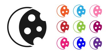 Black Eclipse of the sun icon isolated on white background. Total sonar eclipse. Set icons colorful. Vector