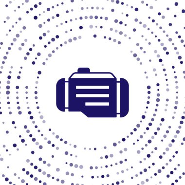 Beyaz arkaplanda mavi motor simgesi izole edildi. Soyut çember rastgele noktalar. Vektör