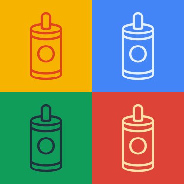 Pop sanat eseri Firework simgesi renk arkaplanında izole edildi. Eğlence partisi anlayışı. Patlayıcı havai fişek sembolü. Havai fişek yakıyorum. Vektör