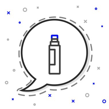 Satır İşaretleyici kalem simgesi beyaz arkaplanda izole edildi. Renkli taslak konsepti. Vektör.