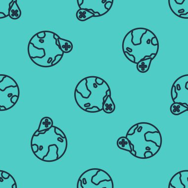 Siyah çizgi su bırakma yüzdesi simgesi yeşil zeminde izole edilmiş pürüzsüz desen. Nem analizi. Vektör.