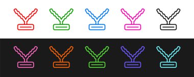 Rapçi zincirinin simgesi siyah beyaz arkaplanda izole edildi. Vektör.