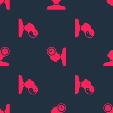 Yin Yang sembolünü ve Insomnia 'yı pürüzsüz desene ayarlayın. Vektör.