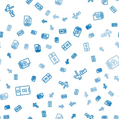 Fotoğraf ve video çekimleri, kamera için Gimbal dengeleyicisi ve kusursuz desenli MOV dosya dökümanını ayarla. Vektör.