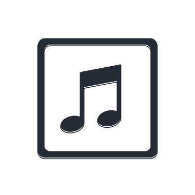 Siyah Müzik, beyaz arkaplanda izole edilmiş ton simgesi. Vektör.
