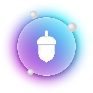 Beyaz Palamut simgesi beyaz arkaplanda izole edilmiş. Mavi ve mor eğimli çember arkaplan. Vektör.