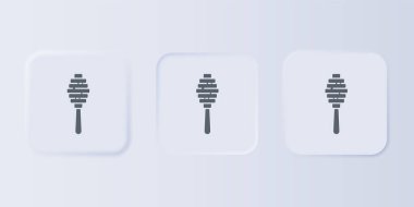 Gri arkaplanda Gri Bal Çubuğu simgesi izole edildi. Tatlı kepçe. Kare düğmelere simgeleri yerleştir. Vektör.