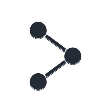 Siyah Paylaşım simgesi beyaz arkaplanda izole edildi. Paylaş, paylaş, iletişim piktogramı, sosyal medya, bağlantı, ağ. Vektör.