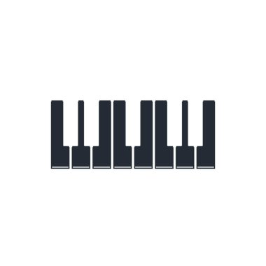 Siyah Müzik Sentezleyici simgesi beyaz arkaplanda izole edildi. Elektronik piyano. Vektör.