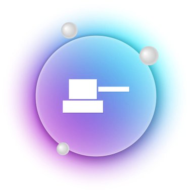 Beyaz sprey, beyaz arkaplanda izole edilmiş başlık simgesini temizleyebilir. Mavi ve mor eğimli çember arkaplan. Vektör.