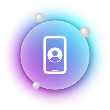 Beyaz Telefon, beyaz arkaplanda 24 saat boyunca izole edilmiş destek ikonu. Tüm gün müşteri destek merkezi. Tam zamanlı çağrı servisi. Mavi ve mor eğimli çember arkaplan. Vektör.