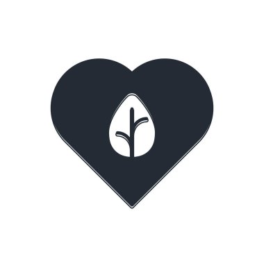 Siyah vejetaryen diyet ikonu beyaz arka planda izole edilmiş. Organik, biyolojik, ekolojik sembol. Vejetaryen, et yok, laktozsuz, sağlıklı, taze ve şiddet içermeyen yiyecekler. Vektör.