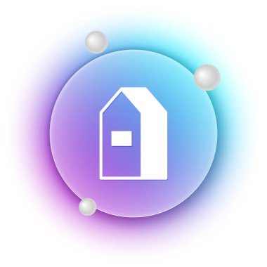 Beyaz arka planda izole edilmiş süt simgesi için beyaz kağıt paketi. Süt paketi işareti. Mavi ve mor eğimli çember arkaplan. Vektör.