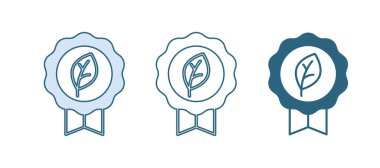 Mavi Yaprak Çevre simgesi beyaz arkaplanda izole edilmiş. Pankart, etiket, etiket, logo, çevre yeşili etiketi. Vektör.