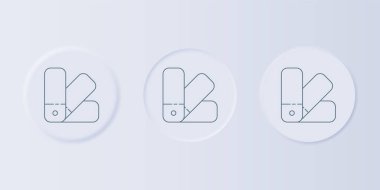 Gri renkli palet rehber ikonu gri arkaplanda izole edildi. Kare düğmelere simgeleri yerleştir. Vektör.