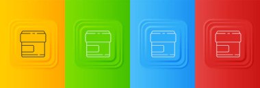 Renkli arka planda beyaz krem ya da losyon kozmetik tüp ikonu izole edilmiş. Kadınlar için vücut bakım ürünleri. Kare düğmelere simgeleri yerleştir. Vektör.