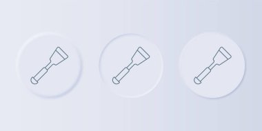 Gri arka planda gri Spatula simgesi izole edildi. Mutfak spatula ikonu. Barbekü spatula işareti. Barbekü ve ızgara aleti. Kare düğmelere simgeleri yerleştir. Vektör.