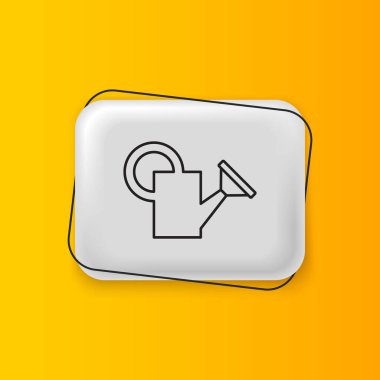 Siyah sulama ikonu sarı arkaplanda izole edilmiş. Sulama sembolü. Gümüş dikdörtgen düğme. Vektör.