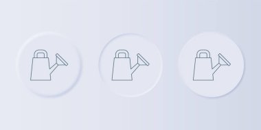 Gri Su Kutusu simgesi gri arkaplanda izole edildi. Sulama sembolü. Kare düğmelere simgeleri yerleştir. Vektör.