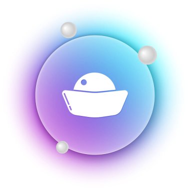 Beyaz suşi simgesi beyaz arkaplanda izole edildi. Geleneksel Japon yemekleri. Mavi ve mor eğimli çember arkaplan. Vektör.