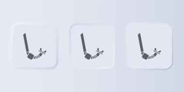 Gri şnorkel simgesi gri arkaplanda izole edildi. Su altı ekipmanları. Kare düğmelere simgeleri yerleştir. Vektör.