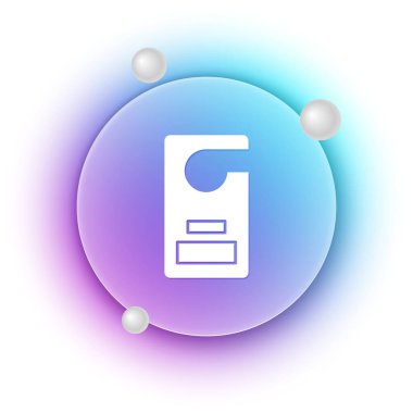 Beyaz Lütfen beyaz arkaplanda izole edilmiş simgeyi rahatsız etmeyin. Otel Kapısı Askısı Etiketleri. Mavi ve mor eğimli çember arkaplan. Vektör.