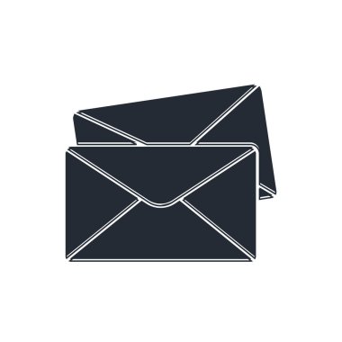 Beyaz arkaplanda siyah zarf simgesi izole edildi. E- posta mektup sembolü. Vektör.