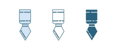 Mavi Palet bıçak ikonu beyaz arkaplanda izole edildi. Vektör.