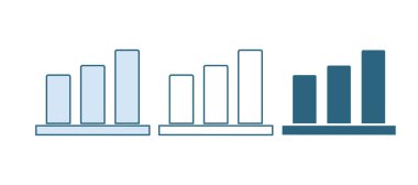 Mavi Pasta grafiği bilgi simgesi beyaz arkaplanda izole edildi. Diyagram çizelgesi. Vektör.