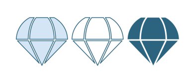 Mavi Paraşüt simgesi beyaz arkaplanda izole edildi. Vektör.