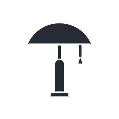 Beyaz arkaplanda siyah masa lambası simgesi izole edildi. Vektör.